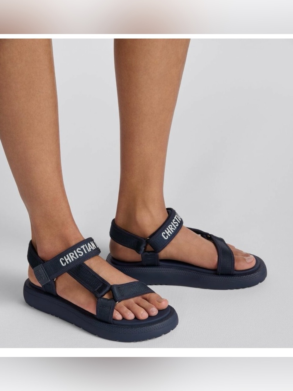 New Dior Dioriviera D-Wave Navy Blue Sandals size 39
